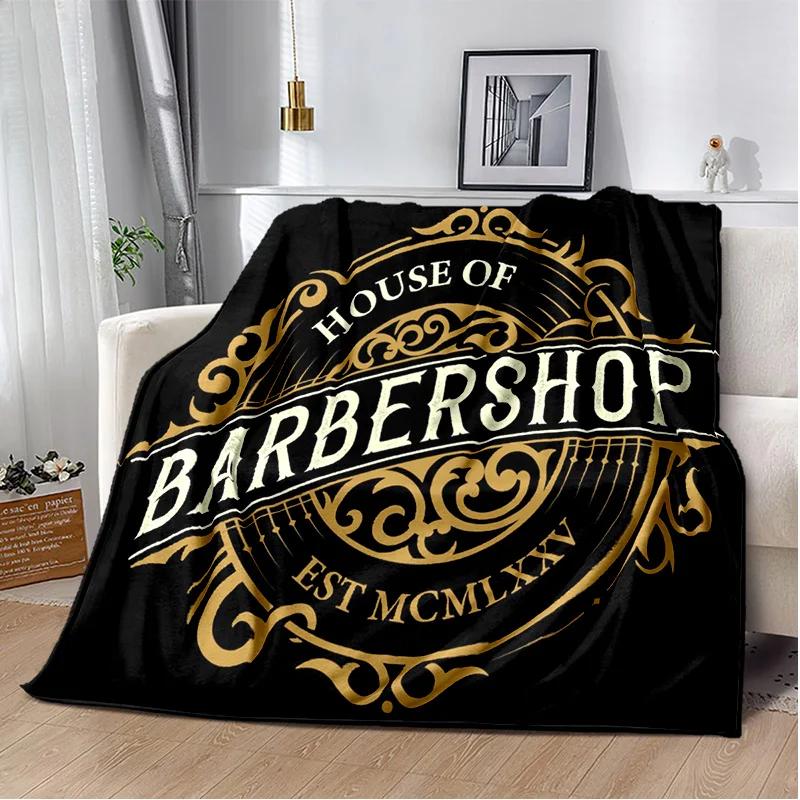 3D Berber Dükkanı Kafatası Vintage Burcu Battaniye, Yumuşak Atmak Battaniye Ev Yatak Odası Yatak Kanepe Piknik Seyahat Ofis Kapak Battaniye Çocuklar