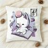 FFinal Fantasy Moogle FF VI Doublesided Printed Square Decorative Cushion Cover for Sofa Living Room Home Decor