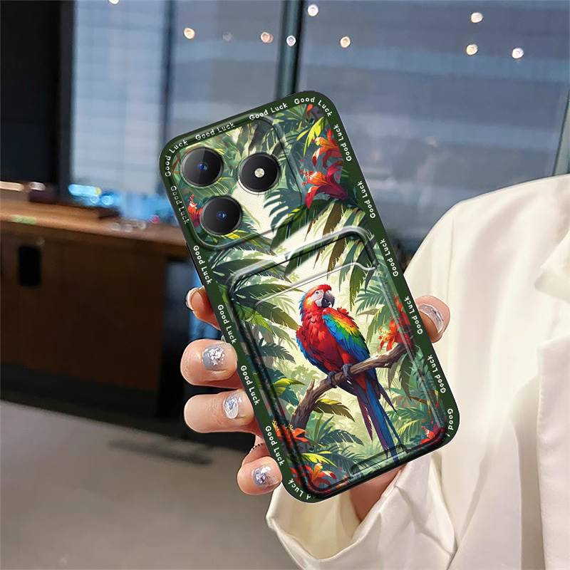 Dirt-resistant Card slot Phone Case For Realme C63 4G/C61 4G protective Fashion Design Anti-knock Graffiti Soft case TPU