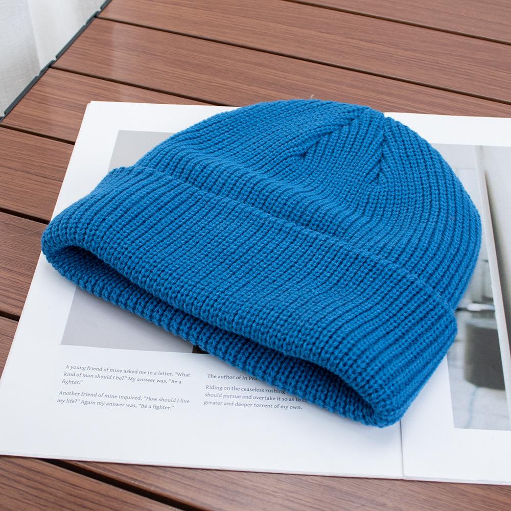 High quality solid color light board wool hat autumn and winter warm knitted hat men's and women's versatile ear protection hat windproof cold hat