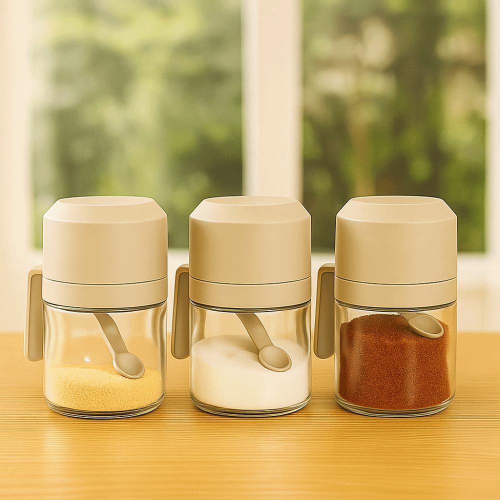 Moisture-proof Glass Seasoning Jar Large Capacity Sugar and Salt Container Spice Container  Kitchen