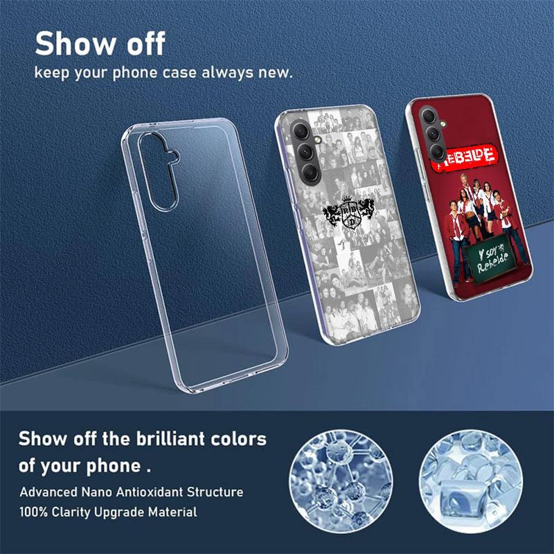 F-Fashion RBD R-Rebelde Cover For Samsung A54 A34 A24 A14 A53 A33 A23 A13 A52S A32 A22 A12 Phone Galaxy A03 A04 A02S A42 A73 TPU