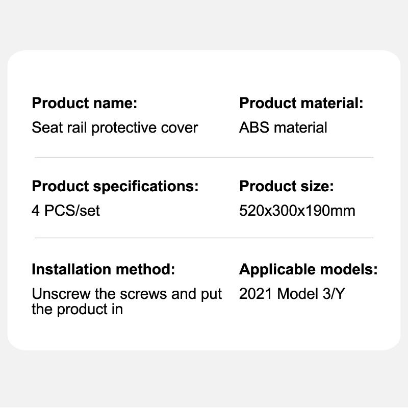 For Model 3 Y Juniper Highland 2025 4/8Pcs Seat Rail Cover Protector Rear End Pieces Backseat Slide Protection Anti-Kick