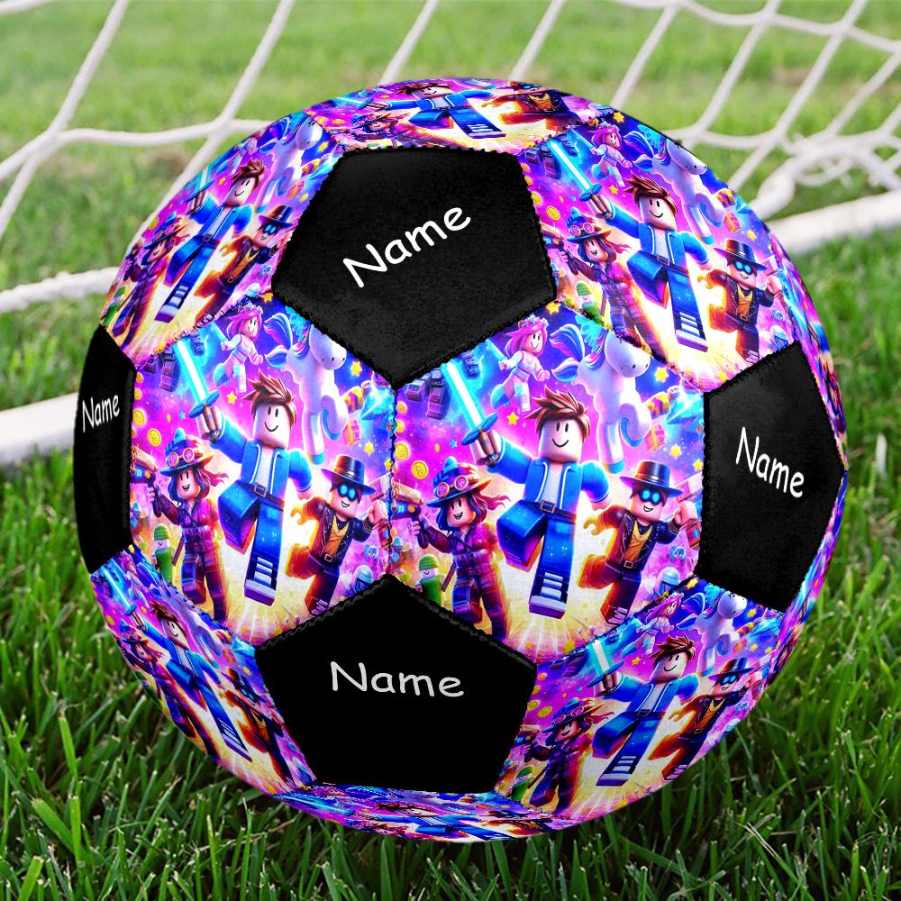 Pallone da Calcio Taglia 5 Tema Roblox con Nome Personalizzato, Adatto Sia per Partite Indoor che Outdoor, un Regalo Adatto a Tutti.