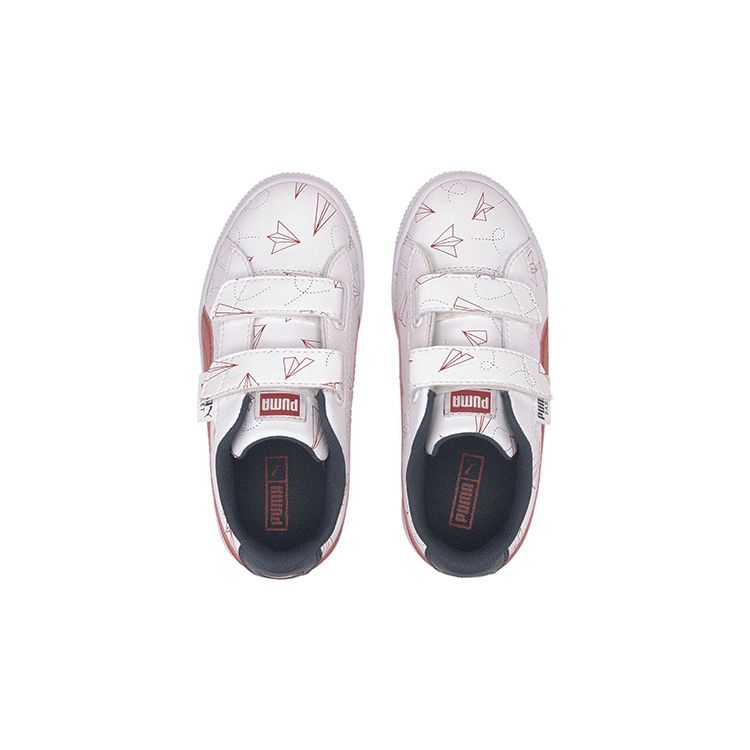 Puma Basket Paper Plane Casual Low-Top Kids Sneakers Kids sneakers White Blue Red 371187-01