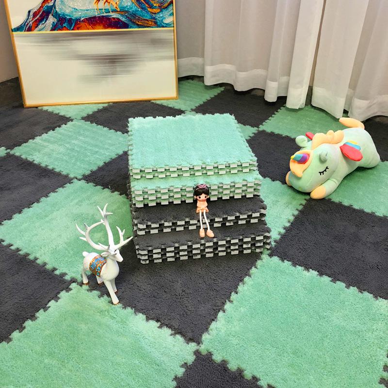 Soundproof Plush Patchwork Carpet: Bedroom & Living Room Rug, Free Cut, Silent Bedside Mat
