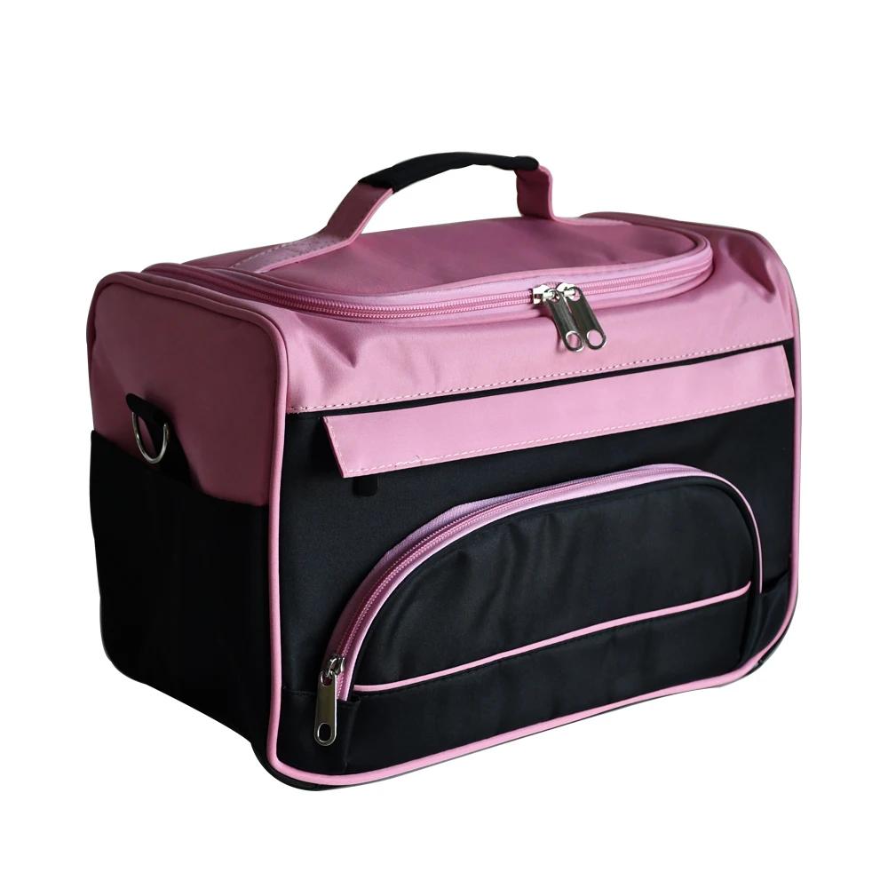 

Новая профессиональная сумка для парикмахерских ножниц, салонные сумки для хранения парикмахерских инструментов, чехол для макияжа с плечевым ремнем розовый