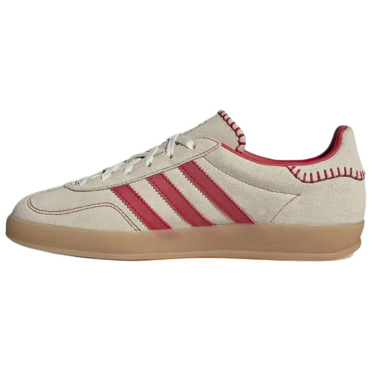Adidas Originals Gazelle Abrasion Resistant Low top Skateboard Shoes Women's Beige Red JS1402