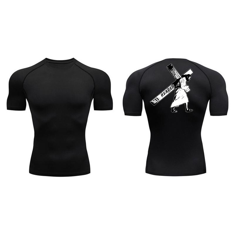 Angel Graphic Athletic Quick Dry Tshirts for Men Christian Gym Workout Running Compression Shirt Undershirt Tees Tops Activewear