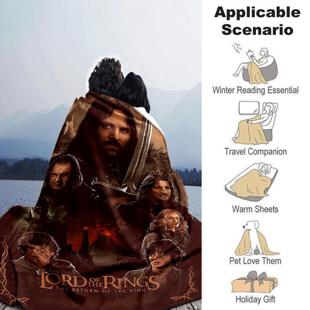 1pc Lord Return Blanket Lightweight Flannel Throw for Sofa Bed Travel Camping Livingroom Office Couch Chair 1132KK