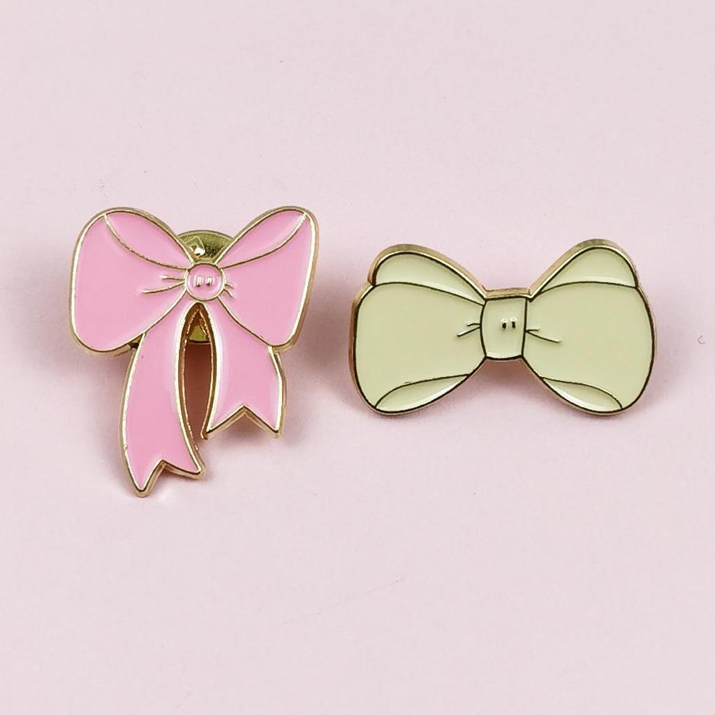 Creative Cartoon Girl Bow Brooch - Cute Alloy Badge for Clothes Accessories