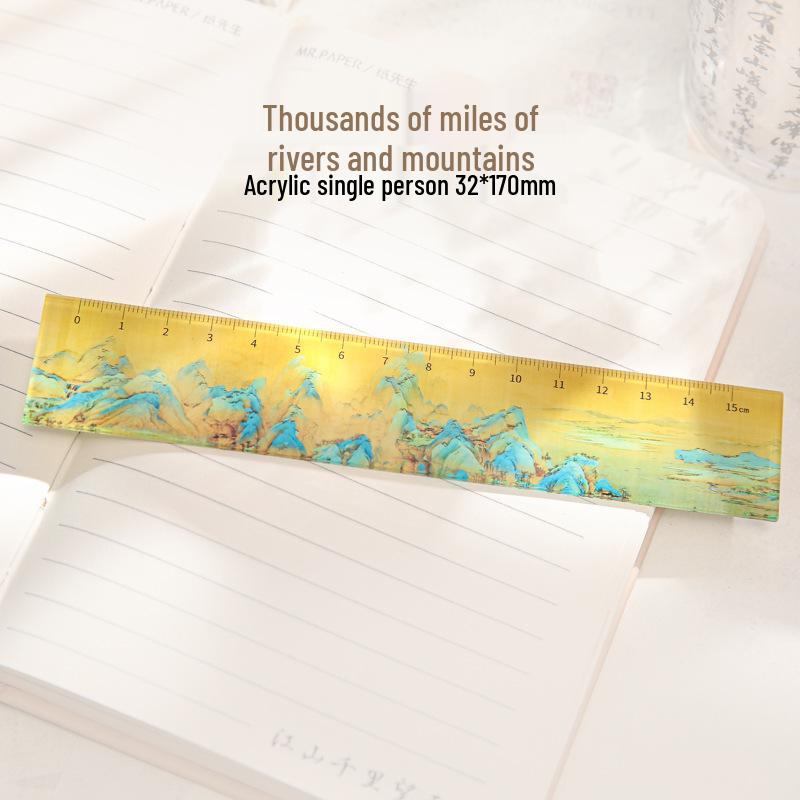 Mr. Paper Acrylic Ruler - Starry River Series: Ancient Art Style Student Stationery.
