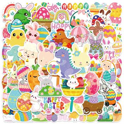 50Pcs/Set Happy Easter Series 01 Shiny Stickers DIY Fashion Waterproof Doodle Decals Stickers