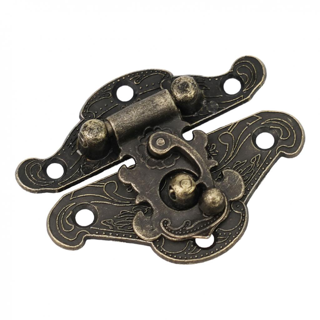 6pcs/set Cabinet Hinge Bronze Wooden Box Latch Hasp Hardware With Screws