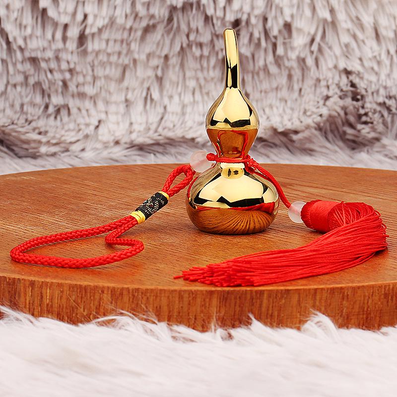 

Brass Gourd Car Pendant with Red Tassel - Teacher s Day Copper Gift.