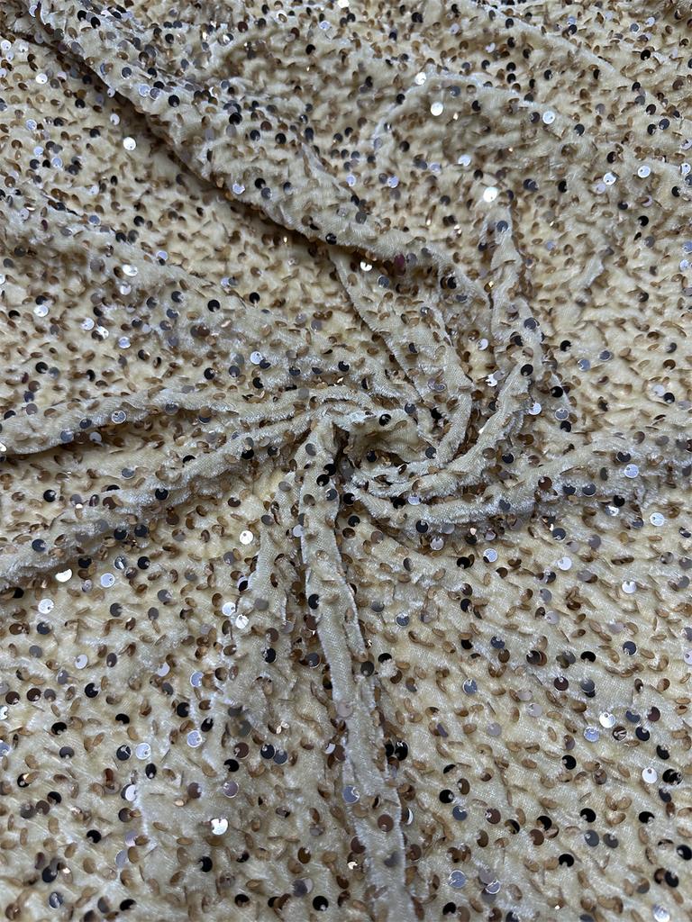 African Velvet Lace Fabric 5 Yards Nigerian Sequins Lace Fabric for Sewing Wedding Luxury Dress French Sequins Material Women