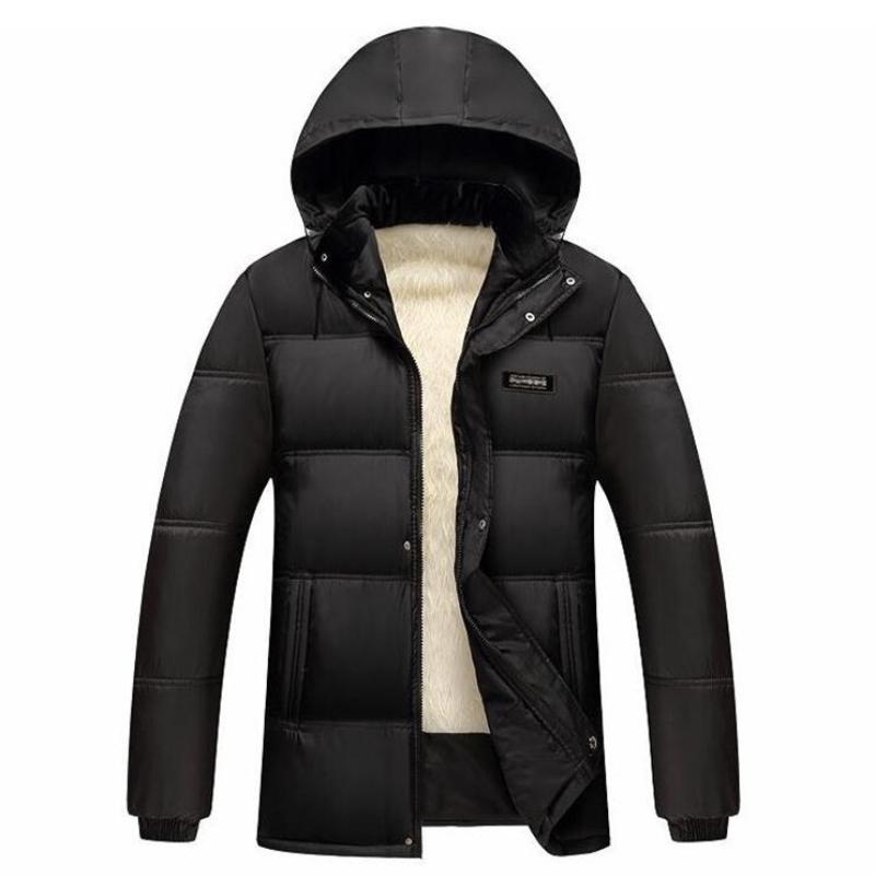 Winter Coat, Thickened with Velvet, Hooded, Plus Size Casual, Cotton Jacket, Men's Slim Fit Cotton Jacket, Coat, Cotton Jacket