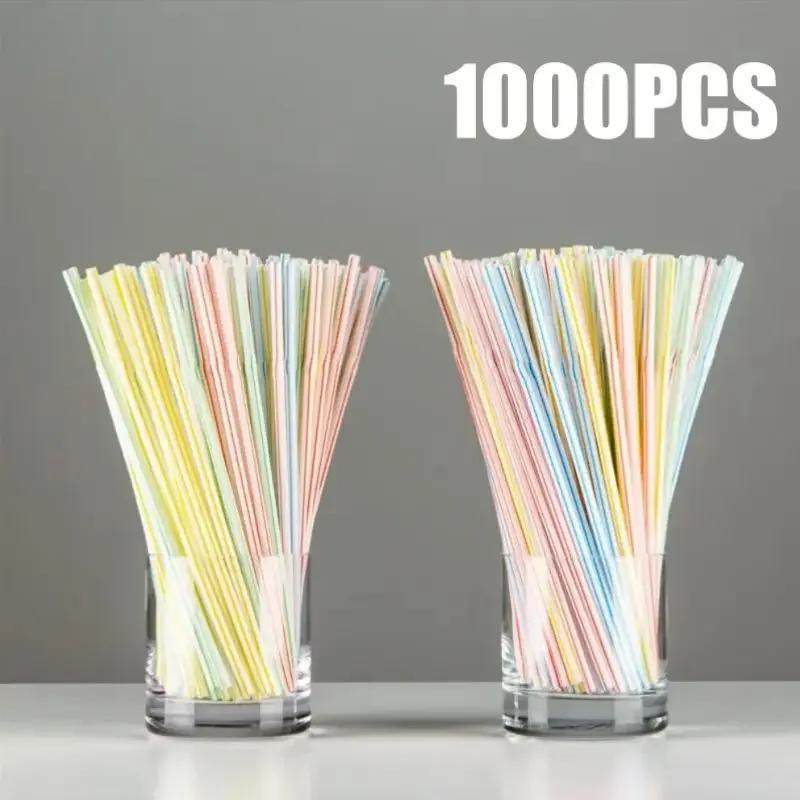 Multicolor Drinking Straws Child Plastic Straws Multi-time Milk Tea Beverage Accessories Black Straw Wholesale Party Supplies
