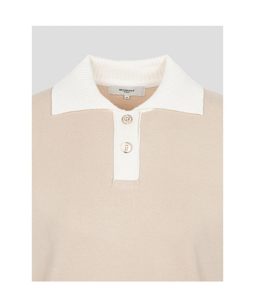 BEANPOLE GOLF Women'S Cropped Collar Neck Pullover - Beige