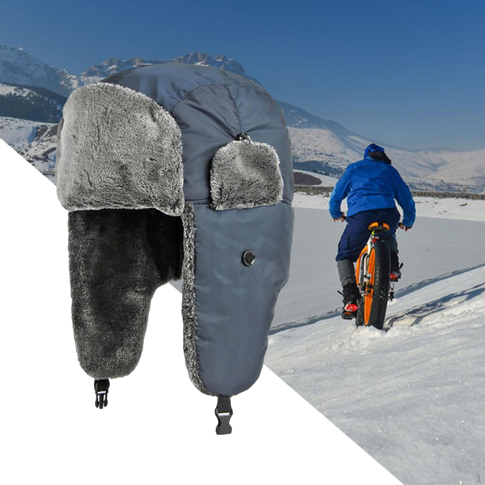 

Уютная зимняя шапка-ловушка для приключений на природе тёмно-синий