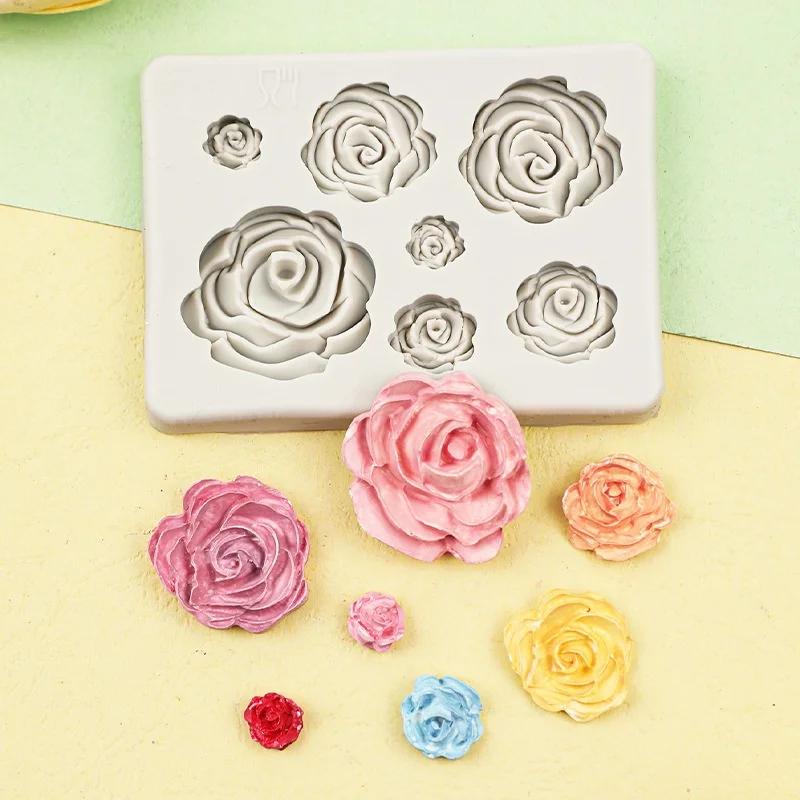 3D Flower Silicone Molds DIY Fondant Craft Cake Candy Chocolate Ice Pastry Baking Tool Mould Handmade Soap Mold Cake Decoration