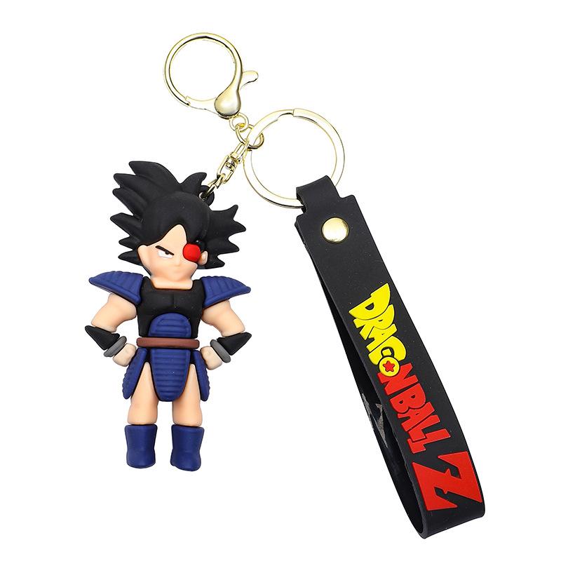 Anime Dragon Ball Keychain Son Goku Vegeta Piccolo Action Figures Key Ring Bag Pendant Round Sensory Compression Bouncy Durable Elastic