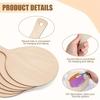 6 Pcs Mini Wooden Cutting Board Craft with Handle Wooden Chopping Board Round Charcuterie Boards Mini Cheese Board Rustic Paddle