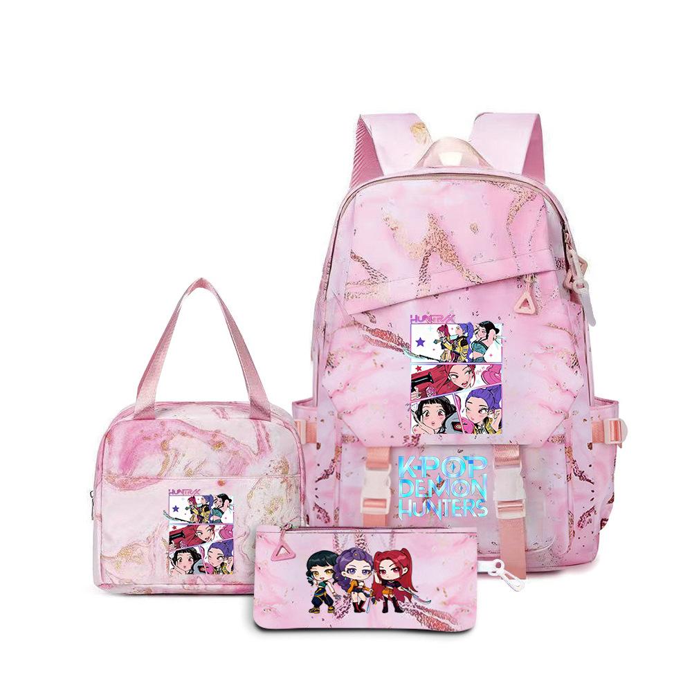 School Season Three-Piece Backpack Wind Academy Style High School Students Schoolbag Lightweight Backpack