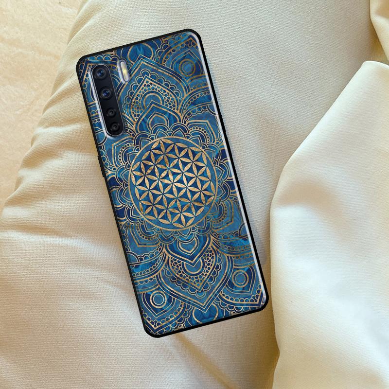 Flower Of Life In Lotus Pastel For OPPO A15 A16 A76 A96 A52 A72 A92 A98 A78 A58 A5 A9 A53 A17 A77 A57S A94 A74 A54S Case