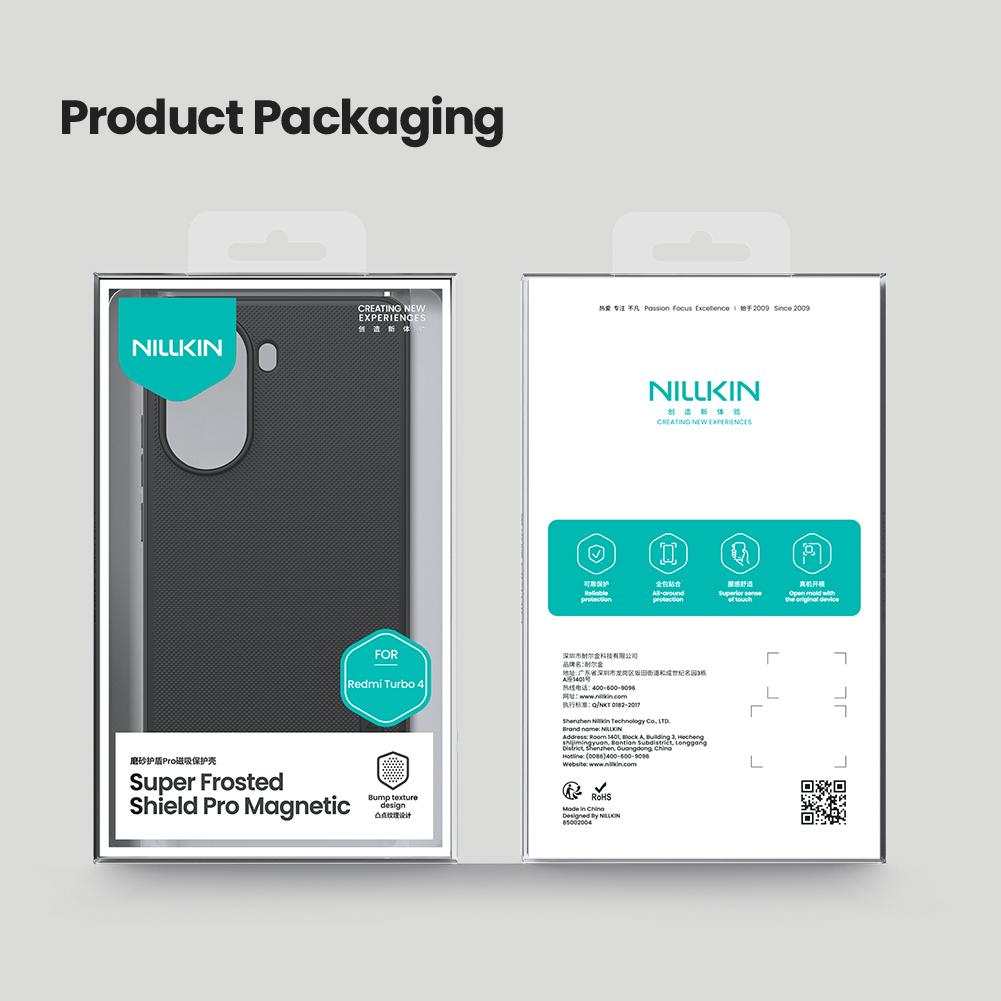 Für Xiaomi Redmi Turbo 4 Telefonhülle Nillkin Super Frosted Shield Pro Magnetische harte PC + TPU-Schale Stoßfeste Rückseite