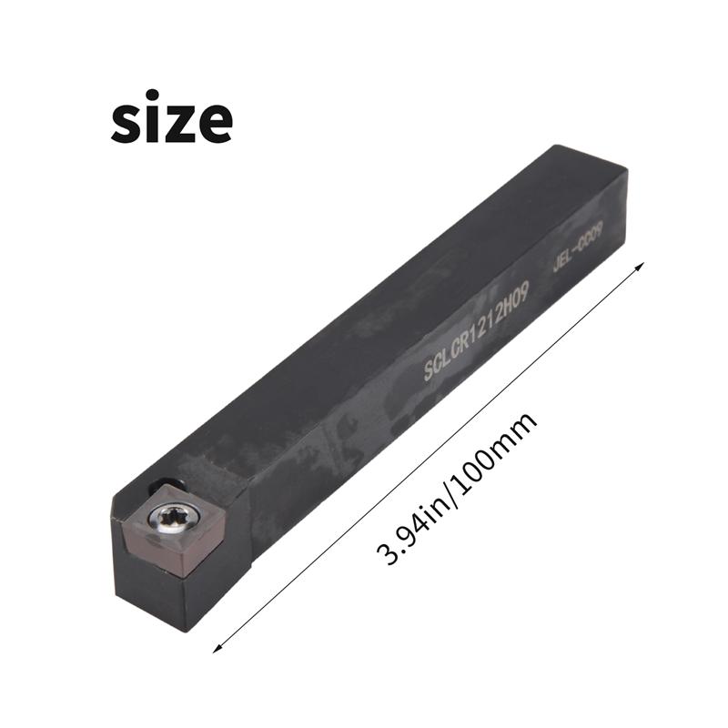 AD23-SCLCR1212H09 Holder Lathe Tool Cutter With 10Pcs CCMT09T304-PM Blades Insert CNC 100Mm