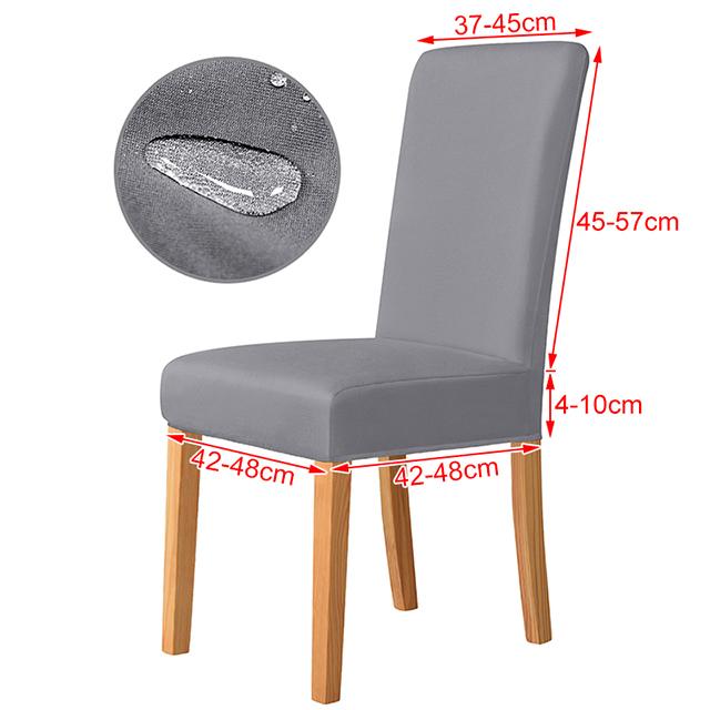 

Solid Color Water Resist Fabric Dining Chair Cover Spandex Stretch Seating Seat Slipcovers For Kitchen Wedding Banquet Hotel 1pcs 1-Pcs серый