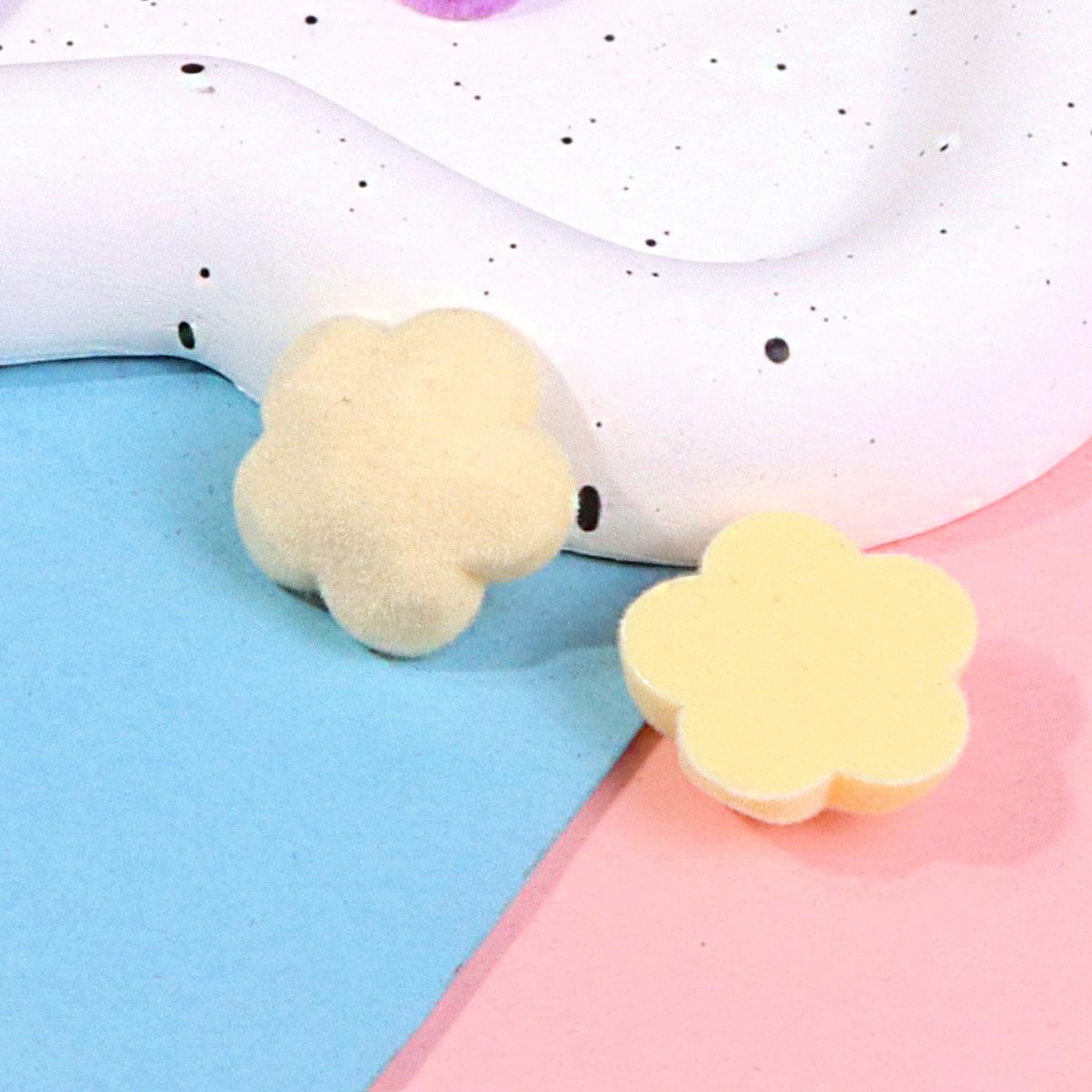 21mm Cute Plush Five-Petal Flower Hair Accessories: Earrings, Phone Case Stickers, Ornaments