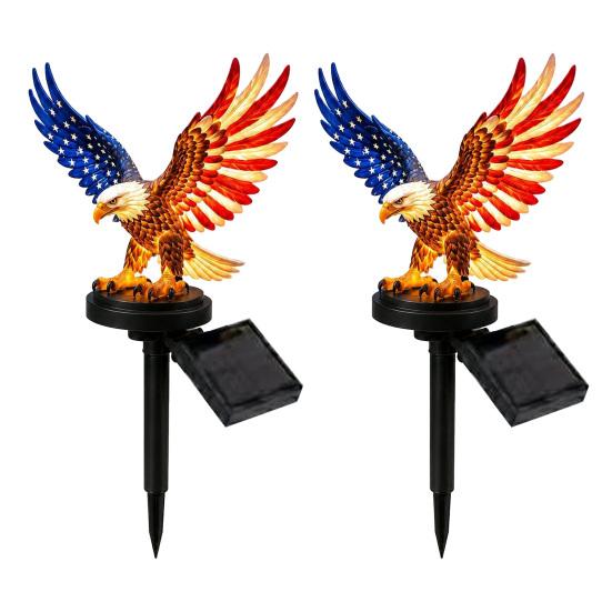 Yousheng America 250th Anniversary Solar Eagle Garden Light, Patriotic Memorial Day Decor, Solar Powered Eagle Stake Light for 4th of July