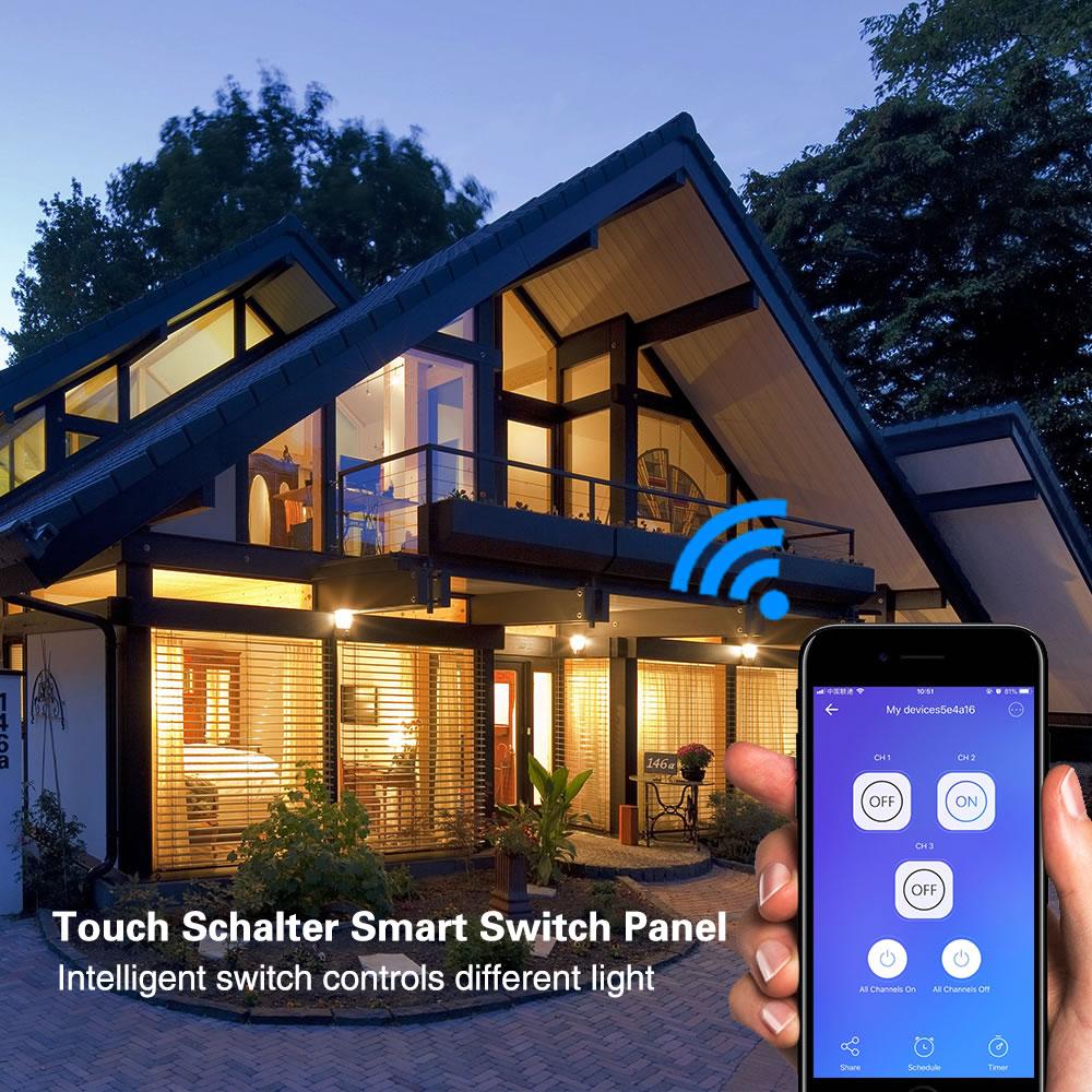 2025 New Design Products Tuya Smart Wifi Wall Switch Us Standard Glass Touch Panel Light Switch Support App Remote Control
