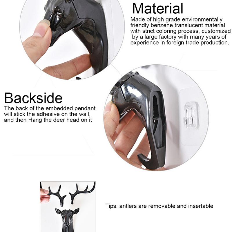 Wall Mounted Hooks Animal Head Rack Coat Caps Wall Hanger Horse Giraffe Elk Hooks Decor Accessories Personalized Hangers