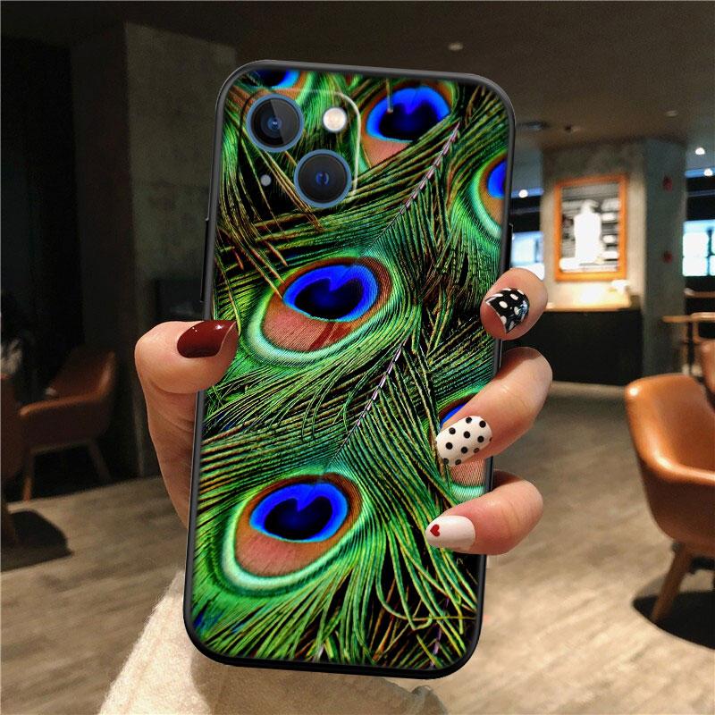 IK53 Pfauenfeder Muschel Handyhülle für Samsung Galaxy Note 10 20 S23 S24 S25 Ultra FE Plus Edge Lite A02S A35 A07 A17