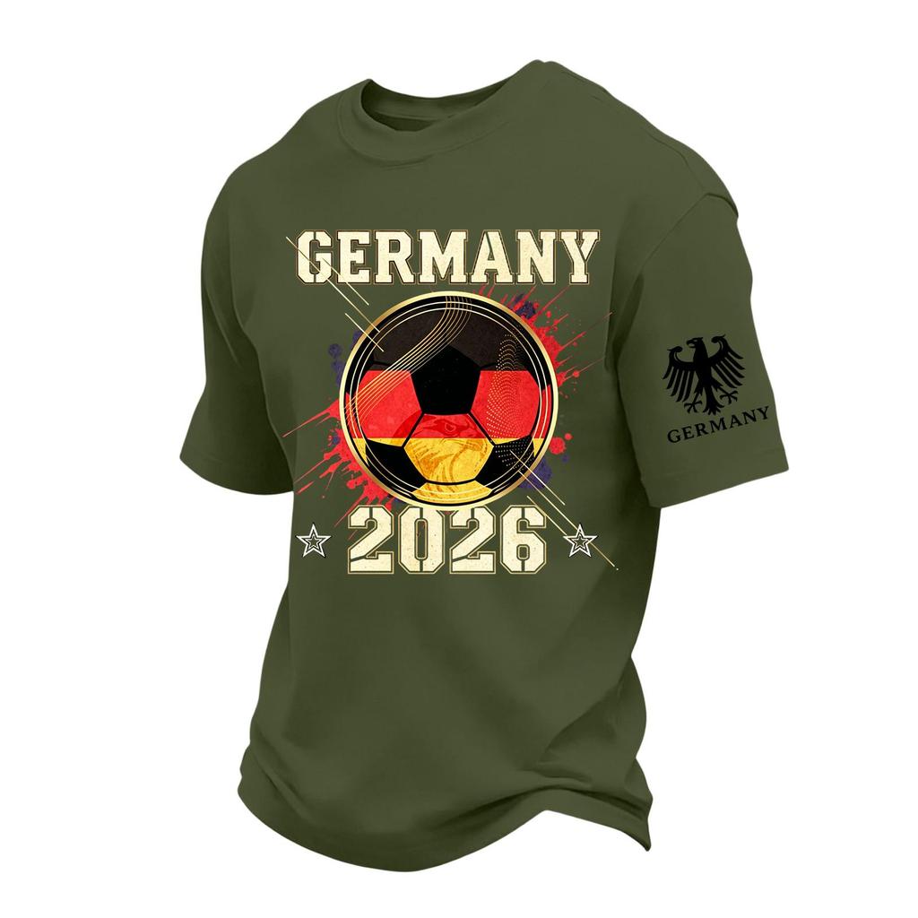 Men's Casual Printed Short Sleeve T-Shirt Lightweight Breathable Round Neck