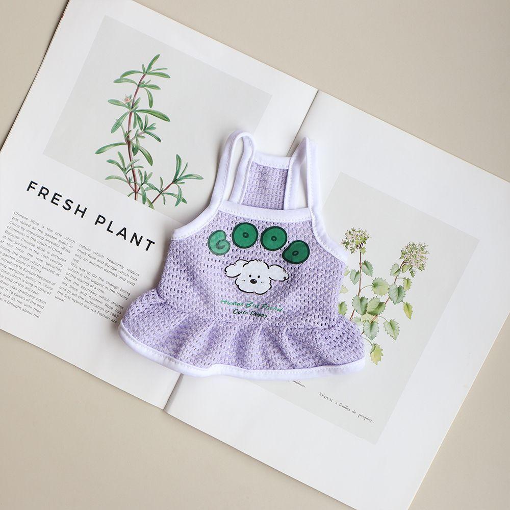 

Dog Shirt Pet Clothing Polyester Breathable Cartoon Hollow Pet Vest Small and Medium-sized Dog Cat Summer Vest 2XL