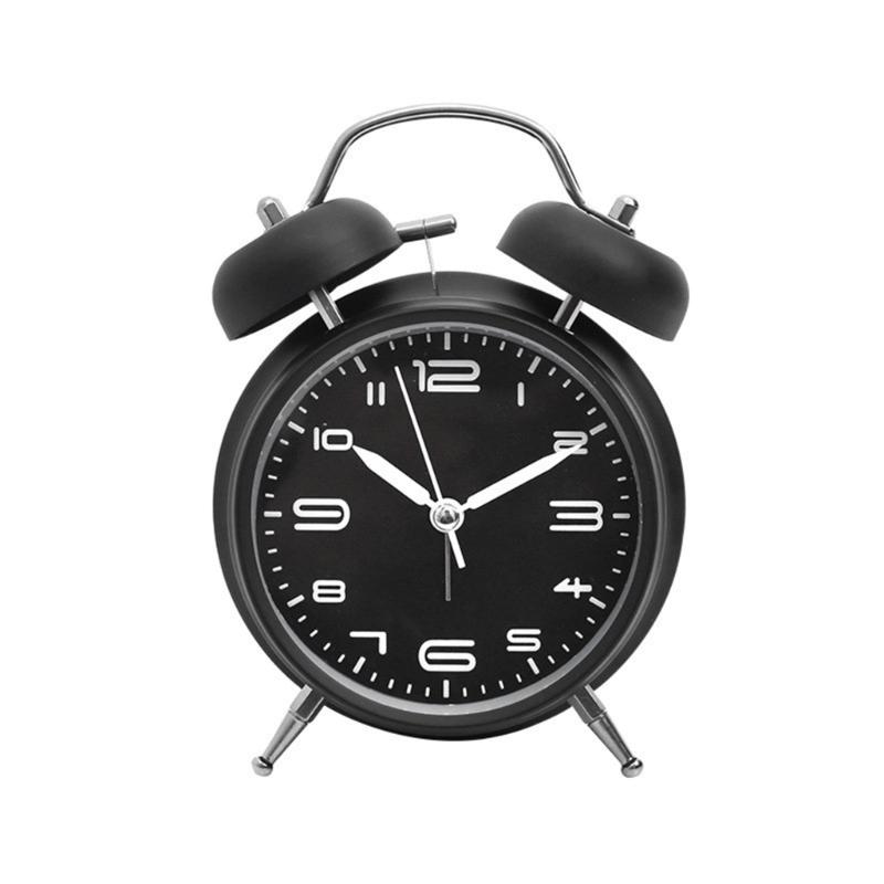 Alarm Clock, Noiseless Clock with Light and Noiseless for Heavy Sleepers 4.6" Analogue Alarm Clock
