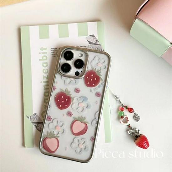 Creative Strawberry Phone Case for iPhone 11-15, Compatible with Apple 14 Pro Max, Soft, and Stylish for Women