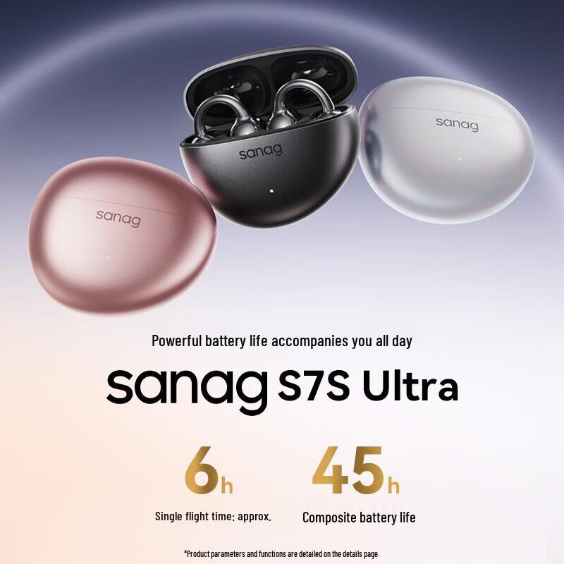 SANAG S7S Ultra Open-Ear AI Translator Headphones