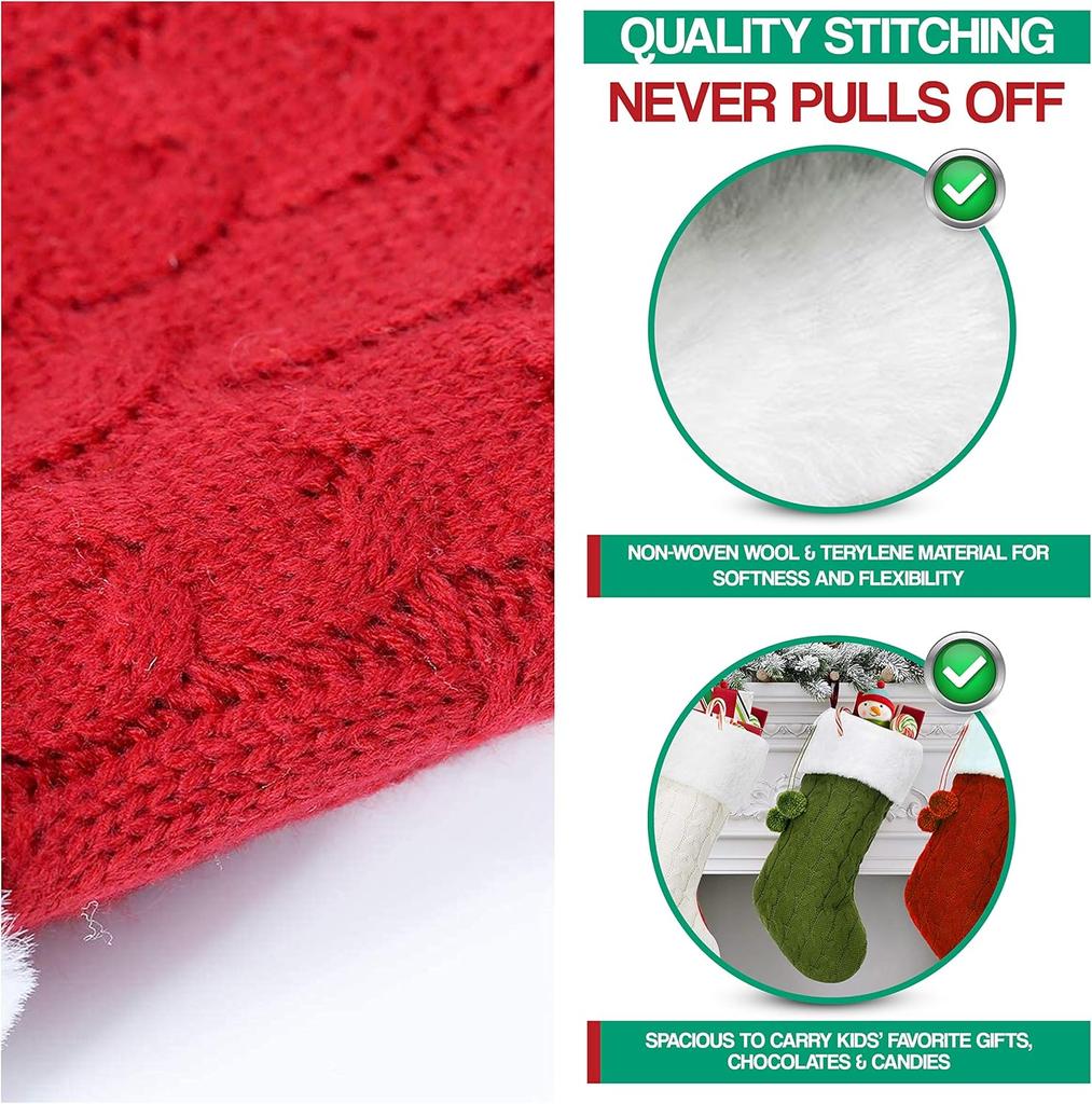 Christmas Decorations Knitted Wool Thick White Wool Socks Hotel Home Christmas Socks