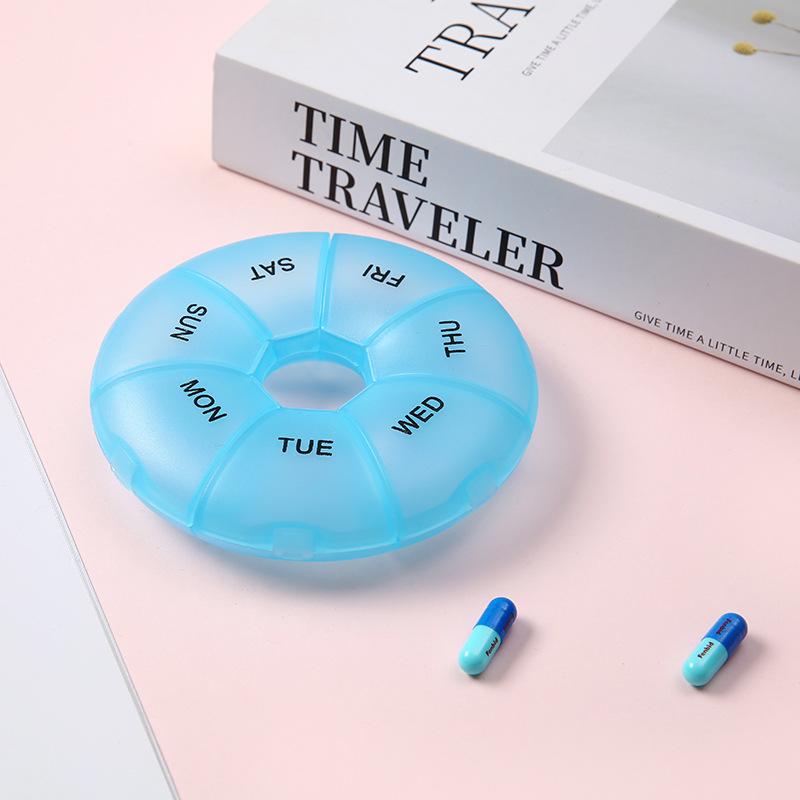 Colorful Portable 7-Day Moisture-Proof Pill Organizer with Compartments