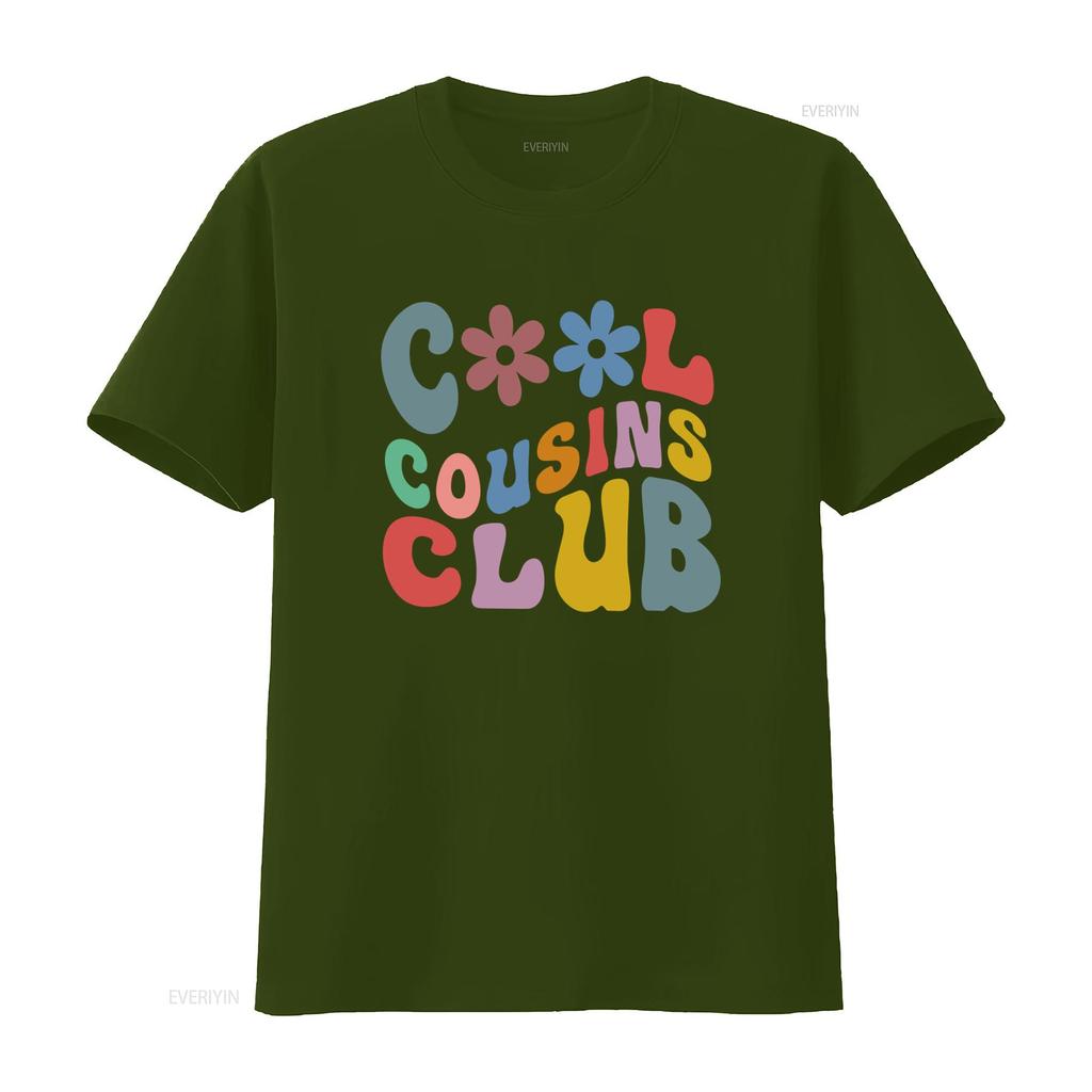 Cool Cousins Club Retro Crew T Shirt for Family Stylish and Fun Design vintage Washed streetwear Slightly Versatile