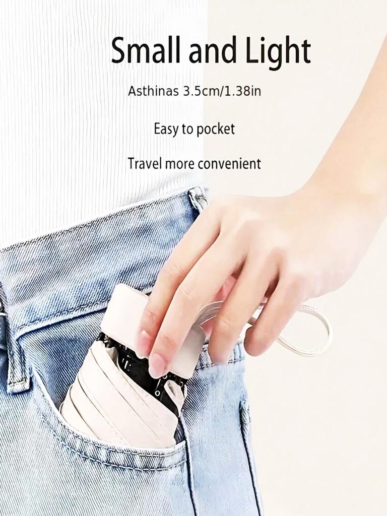 1pc Small Folding Umbrella, Mini Pocket Waterproof Portable Travel Umbrella, Sunshade Umbrella Women Sunscreen UV Sunscreen Umbr