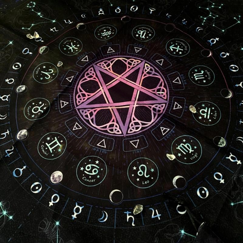 Astrology Tarot Table Altar Cloth Metaphysical Board Game Mat Pendulums Divinations Altar Tablecloth Board Game Card Pad