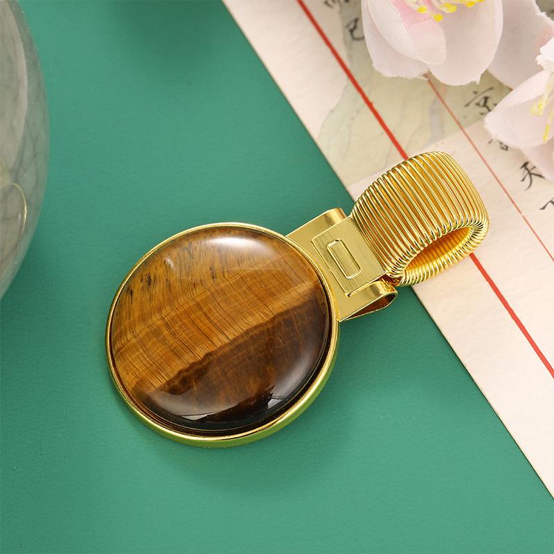 

Gemstone Metal Pen Clip With Spring Creative Gold Retro Spring Clip Student Pen Clip For Notebooks School A2