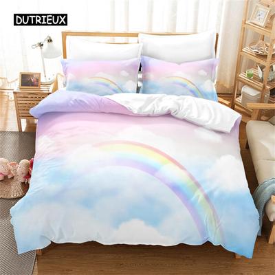 Sada povlečení Rainbow Sky Sada povlečení na přikrývku 3D povlečení Digitální tisk Ložní povlečení Queen Size Povlečení Módní design