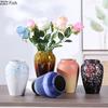 Retro Painted Ceramic Vase Classical Porcelain Plant Pots Table Decoration Flower Arrangement Floral Vases Room Aesthetic Decor